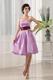 Sashes/Ribbons Simple Lavender Taffeta Knee-length Strapless A-Line Prom Dress