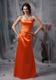 Elegant Orange Red Prom Dress Column / Sheath Strapless