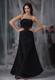 Black A-line Strapless Ruched Bridesmaid Dress Ankle-length Style