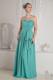 Turquoise Empire Sweetheart Ruch and Sash Prom Dress Floor-length Chiffon