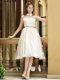 Gorgeous High Neck Champagne Dama Dress with Appliques and Sashes