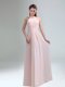 Romantic 2016 High Neck Chiffon Light Pink Dama Dress
