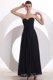 Beaded Decorate Brust Sweetheart Chiffon Black Ankle-length Evening Dress