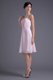 Lovely Pink Empire Strapless Knee-length Chiffon Ruching Evening Dress