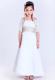 White Strapless Ankle-length Beading Flower Girl Dress