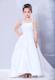 White Straps Court Train Appliques Flower Girl Dress