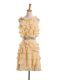 Glorious Halter Top Sleeveless Zipper Evening Dress Gold Chiffon