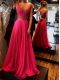 Fitting Scoop Sleeveless Zipper Floor Length Appliques Prom Gown