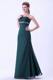 Dark Green Strapless Celebrity Dress with Appliques and Ruching