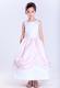 White and Pink Scoop Ankle-length Hand Made Flowers Flower Girl Dress