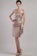 Chocolate Column Strapless Knee-length Pleats Celebrity Dresses