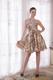 Sexy A-Line / Princess Halter Cocktail Dress Knee-length Print Beading