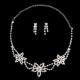 Exquisite Flower Shaped Rhinestone Wedding Jewelry Set Including Necklace And Earrings