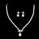 Ivory Pearl Alloy Plated Ladies Necklace and Earrings Jewelry Set