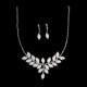 Ivory Pearl Jewelry Set With Rhinestone Including Necklace And Earrings