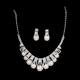 Luxurious Rhinestone Pearl Ladies' Jewelry Set Including Necklace And Earrings