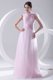 A-line Bateau Sashes and Ruching Evening Dress in Baby Pink