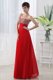 Backless Empire Sweetheart Beading Pleats Evening Dress in Red