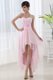 Empire Belt High-low Sweatheart High-low Baby Pink Evening Dress