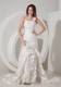 Flowery One Shoulder Mermaid Court Train Wedding Gown with Ruffles