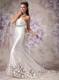 Beading and Bow Accent Court Wedding Gown with Hollowed-Out Hemline