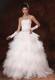 Feather Beaded Decorate Waist Sweetheart Wedding Dress