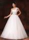 Jewelry One Shoulder Bridal Gown Decorated with Bowknot and Diamonds