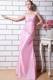 Baby Pink Column Sweetheart Prom Dress Taffeta Beading Floor-length