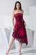 Colorful Print Accent Column Strapless Dresses for Prom with Drapped Skirt
