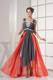 Colorful Empire Floor length Prom Gown of High-low with Beading and Straps