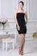 Beading and Ruche Decorate Strapless Mini-length Little Black Dress