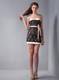 Pink and Black Column Strapless Short Lace Sash Little Black Dress