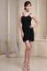 Scoop Prom Dress With Ruched Over Skirt and Mini-length