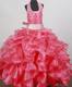 Beading and Ruffles Decorate Bodice Sweet Ball Gown Little Girl Pageant Dress Halter Top Floor-length