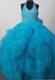 Exquisite Little Girl Pageant Dresses With Beaded Decorate Bodice and Hand Made Flowers