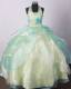 Yellow Green Little Girl Pageant Dresses With Beading Hand Made Flower