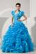 Baby Blue A-line Sweetheart Beading and Ruffles Dress for Sweet 15