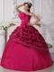 Fuchsia Ball Gown Strapless Zebra Beading Beaded Quinceanera Dress
