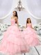 Beading and Hand Made Flower Princesita Dress in Baby Pink with Ruching
