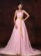 Pink Court Train Bowknot Princess Maxi Dress For 2013 Custom Made