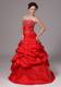 Latest Red Beaded and Pick-ups Evening Dress Custom Made