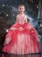 Fashionable Floor Length Beading and Ruffles Mini Quinceanera Dress for Winter