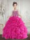Hot Selling Beading and Ruffles Mini Quinceanera Dress in Fuchsia