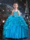 New Arrivals Straps Mini Quinceanera Dress with Beading in Blue