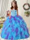New Style Appliques Mini Quinceanera Dress with Ruffles in Purple and Blue