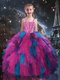 Petty Straps Beading Multi Color Mini Quinceanera Dress for Winter