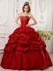 Luxury and Grace Blood Red Appliques Pick-ups Sweet 15 16 Dress