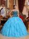 Beautiful Ruffles Corset Back Aqua Blue Quinceanera Dresses Ball Gown