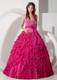 Elegant Bowknot Halter Top Quinceanera Dresses in Hot Pink with Ruffles