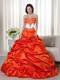 Ruffles Appliques Sweetheart Orange Quinceanera Dresses in the Mainstream